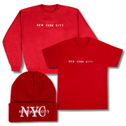 Embroidered New York City Shirt, Sweatshirt & Beanie Combo (2 Colors)