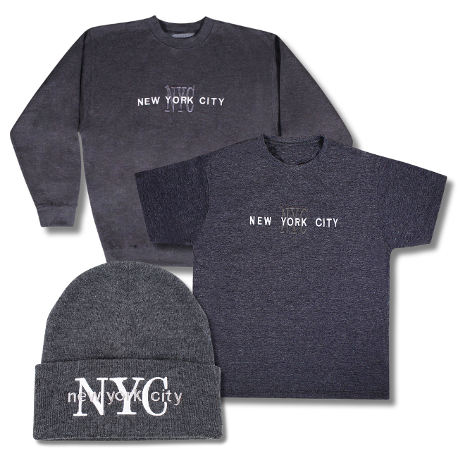 Embroidered New York City Shirt, Sweatshirt & Beanie Combo (4 Colors) | NYC Fashion