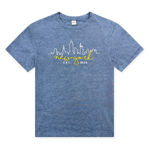 Script Skyline "NEW YORK" Embroidered T-Shirt (4 Colors)