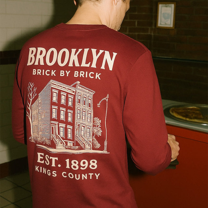 Brooklyn - EST. 1898 Kings County Architecture Cardinal Long Sleeve