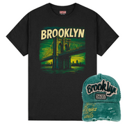 Sunrise Brooklyn Bridge Shirt & Hat Combo | Brooklyn Shirt & Trucker Hat