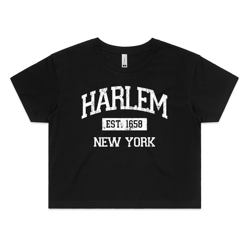 Ladies Vintage Est. 1658 HARLEM Crop Top Shirt (2 Colors)[7 Sizes]
