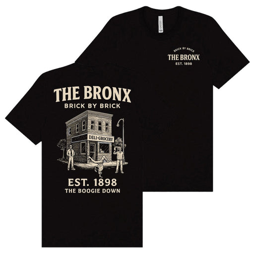 The Bronx: EST. 1898 "The Boogie Down" Architecture Black T-Shirt