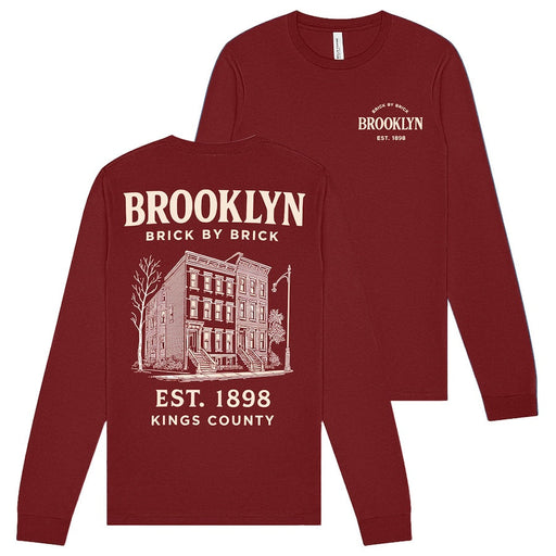 Brooklyn - EST. 1898 Kings County Architecture Cardinal Long Sleeve