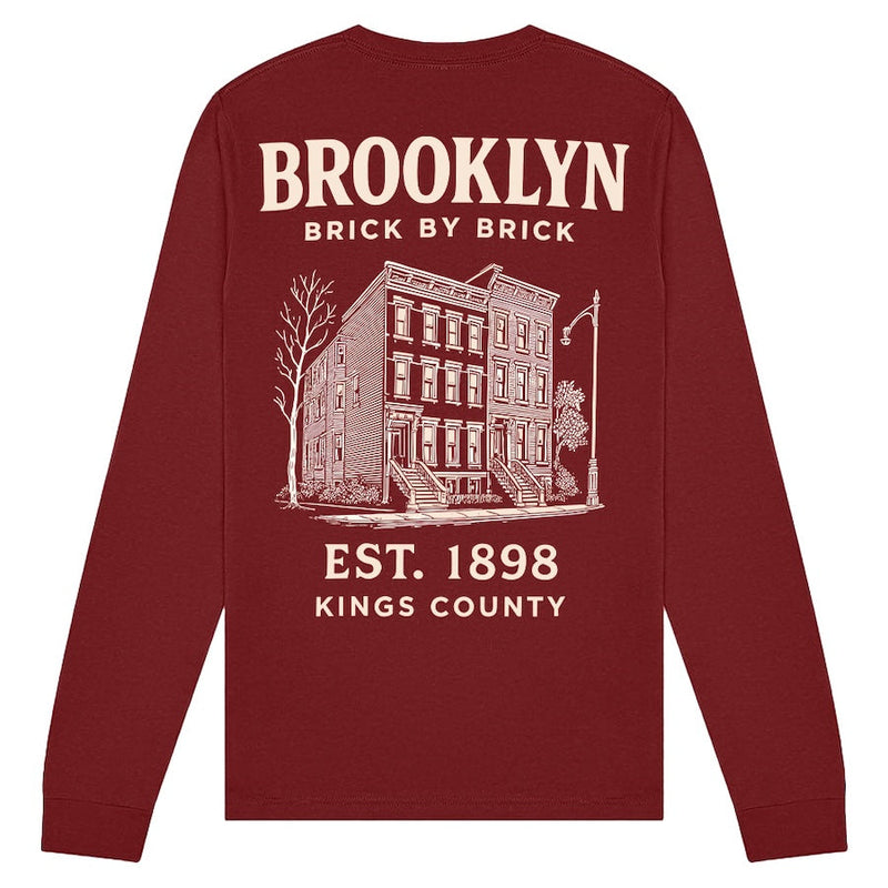 Brooklyn - EST. 1898 Kings County Architecture Cardinal Long Sleeve