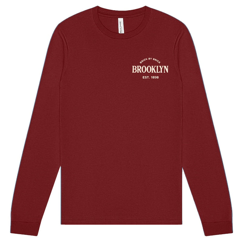 Brooklyn - EST. 1898 Kings County Architecture Cardinal Long Sleeve