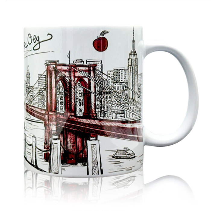12oz Brooklyn Bridge White Ceramic Mug