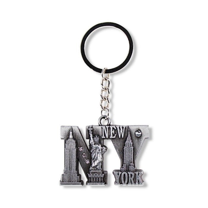 Full Metal "NY" Monuments Keychain (2 Colors)