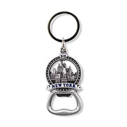Full Metal Bottle Opener "NEW YORK" Liberty Skyline Star Banner Keychain
