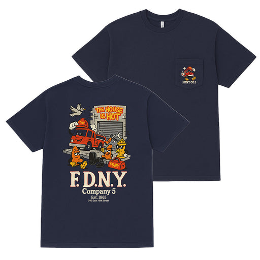 FDNY "The House is Hot" Company 5 Pocket T-Shirt (6 Sizes)