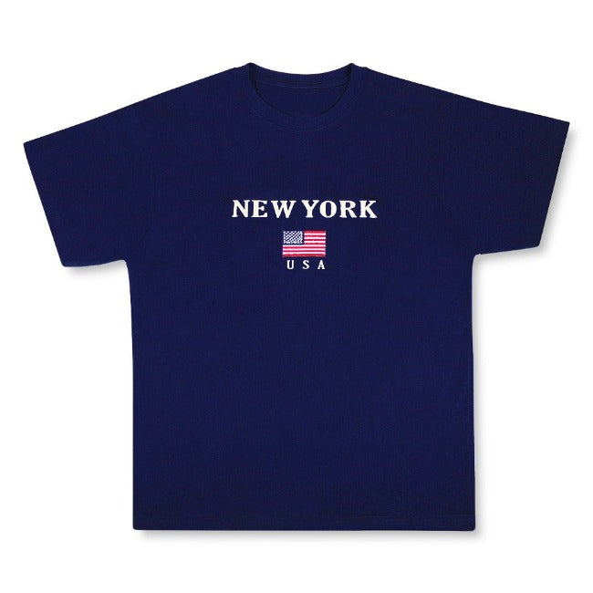 Embroidered Patriotic New York T Shirt | NYC T Shirt (4 Colors)[S-3XL]