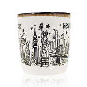 13oz. White-Toffee Starry Skyline Ceramic New York Mug | NYC Mug