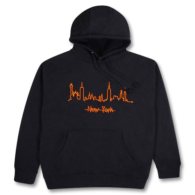 Embroidered Heartbeat Skyline New York Hoodie | NYC Hoodie