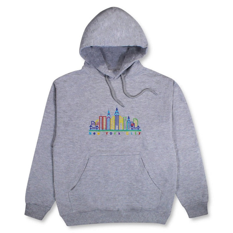 Embroidered Rainbow Skyline New York Hoodie | NYC Hoodie