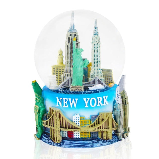 120MM JUMBO Cityscape "NEW YORK" Brooklyn Bridge Snow Globe | NYC Snow Globe