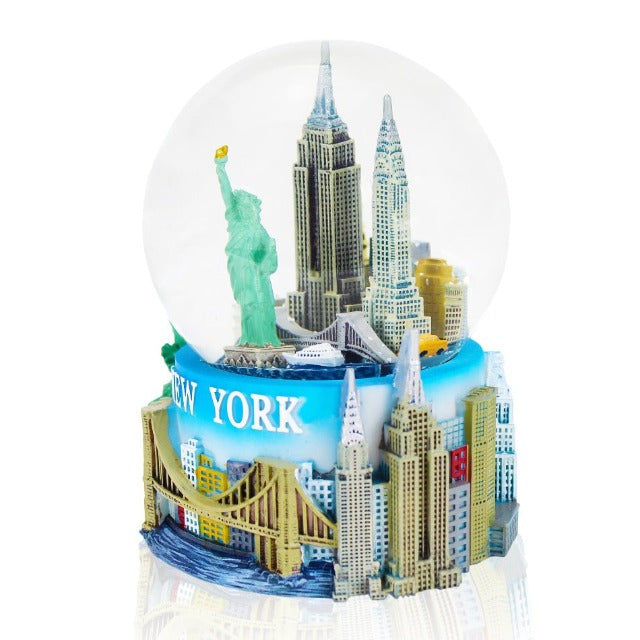 120MM JUMBO Cityscape "NEW YORK" Brooklyn Bridge Snow Globe | NYC Snow Globe