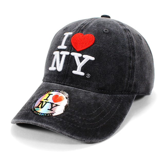 Official Embroidered I Love NY Hat | I Love New York Hat (Black, White)