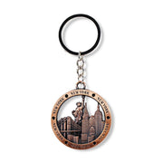 Full Metal Engraved "NEW YORK CITY" Empire Monuments Keychain (Double Sided)