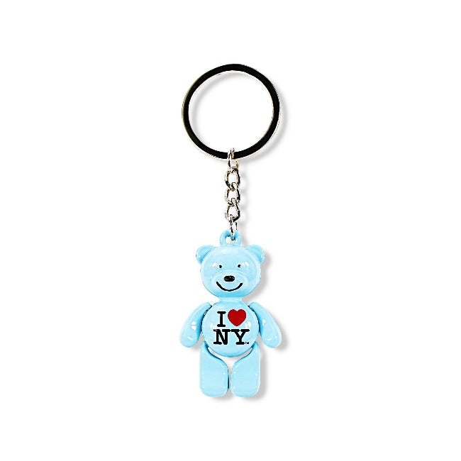 4D "I love NY" Teddy Bear Keychain W/ Mobile Limbs (8 Colors)