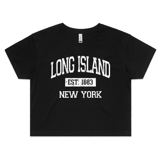 Ladies Vintage Est. 1683 LONG ISLAND Crop Top (2 Colors)