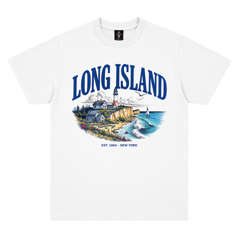 Vintage Long Island EST. 1664 Lighthouse Heavy Cotton T-Shirt