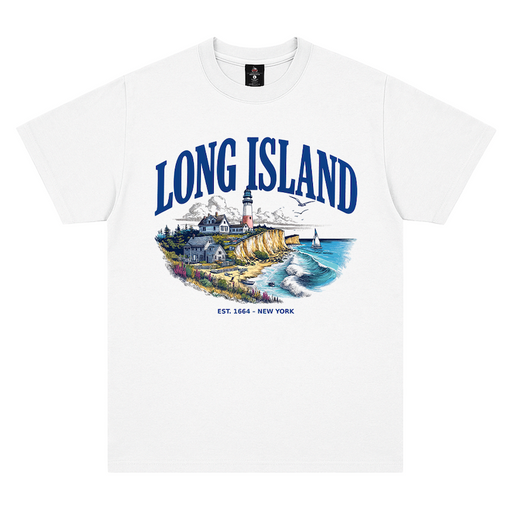 Vintage Long Island EST. 1664 Lighthouse Heavy Cotton T-Shirt