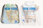 BFCM MTA Map White Hoodie - FREE SLING BAG! ($19.95 value)