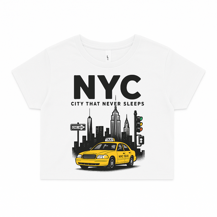 NYC "City That Never Sleeps" Crop Top (7 Sizes)