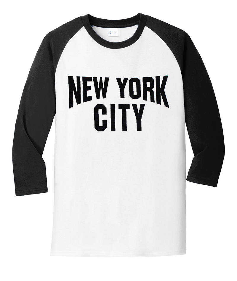 3/4 Sleeve Raglan Sleeve New York T-Shirt | NYC T-Shirt (4 Colors)
