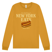 NY Eats: East Coast Original Glizzy Graphic Long Sleeve - Mustard Gold