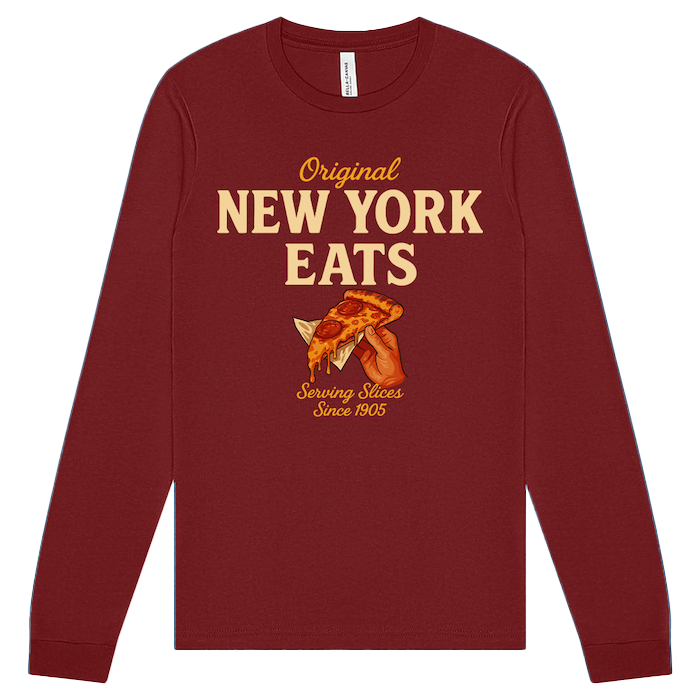 New York Eats: Original Slice Graphic Long Sleeve – Cardinal Red