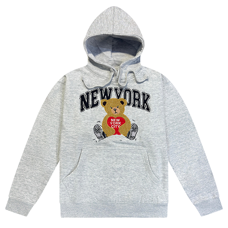 Charm of New York Hoodie - Teddy Bear & Apple Appliqué NYC Hoodie (3 Colors)