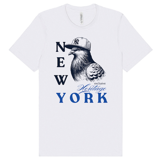 New York Heritage Pigeon Tee - Classic White - Made in U.S.A.