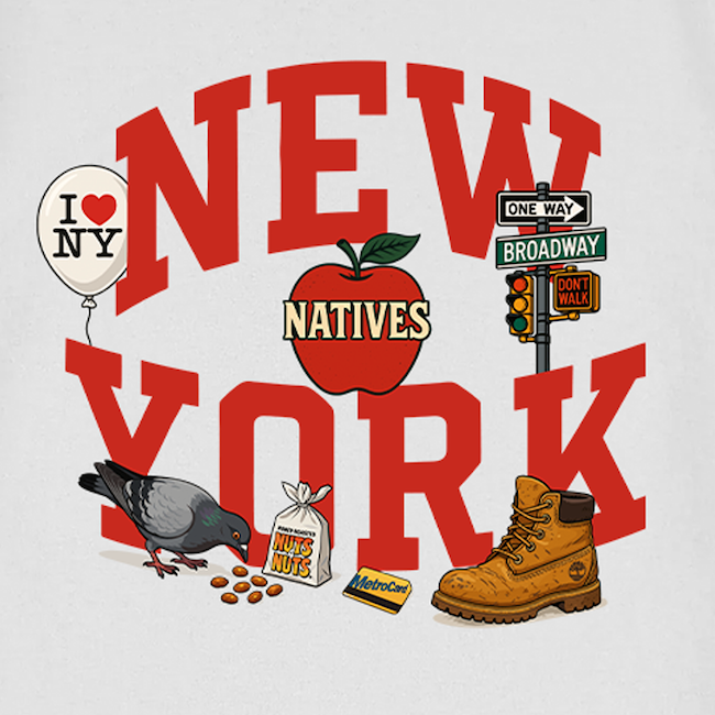 Heavy Cotton NEW YORK NATIVES White Tee | LOFTCLUB Series