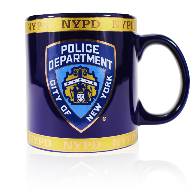 20oz. NYPD Mug Blue w/ Gold Trim (3 Sizes)