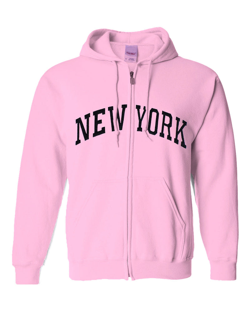 Embroidered Grayscale Zip-up New York Hoodie | NYC Hoodie (8 Colors)