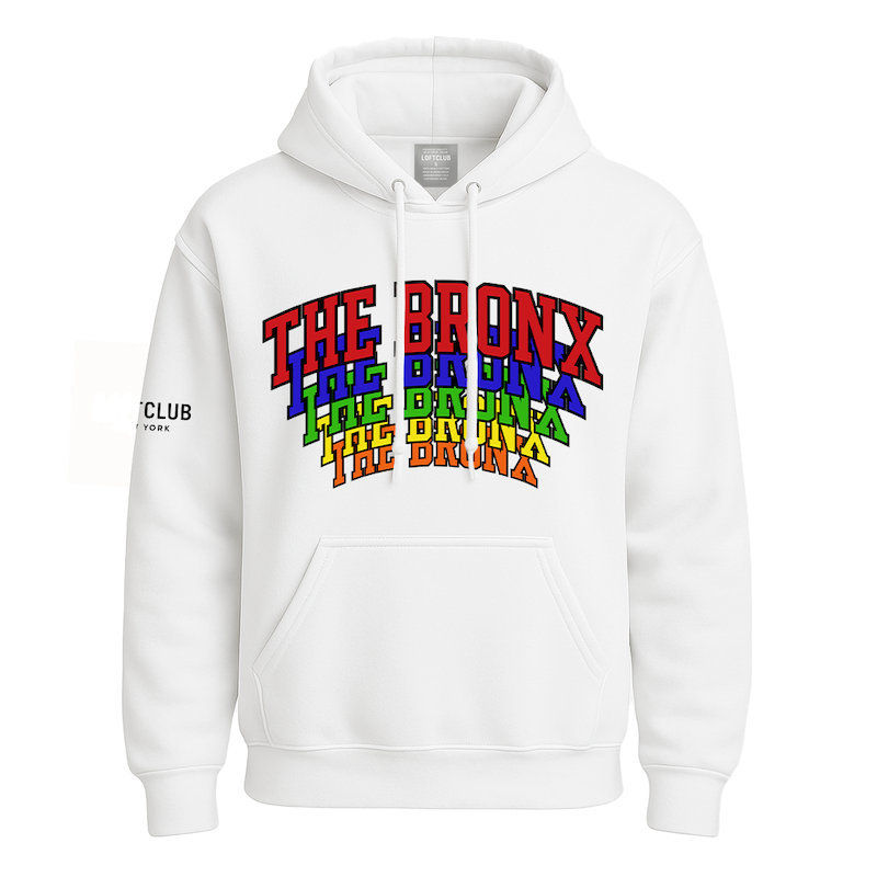 THE BRONX Stacked Multicolor Screen Print Hoodie (2 Shades)