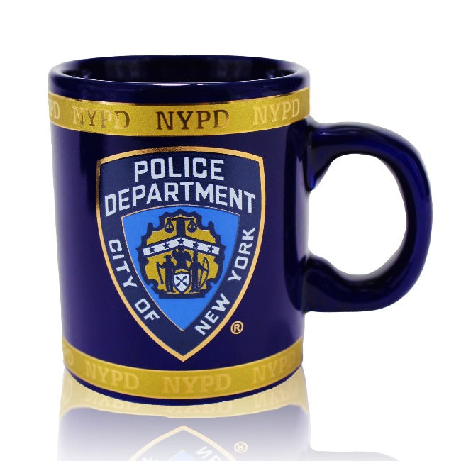 20oz. NYPD Mug Blue w/ Gold Trim (3 Sizes)