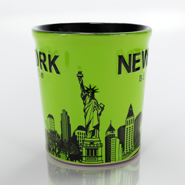 16oz. Cityscape "Manhattan" Jumbo New York Mug (White, Red, Pink, Cyan, Mustard, Tan, Brown) | NYC Mug