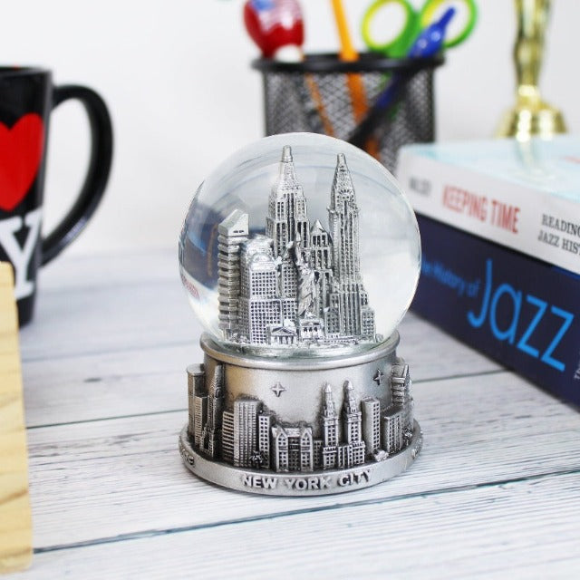 65MM Steel Skyline "NEW YORK City" Snow Globe | NYC Snow Globe | New York Souvenir
