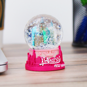 Hot Pink "Princess NEW YORK" Skyline Snow Globe | New York City Souvenir | NYC Travel Gift (3 Sizes)