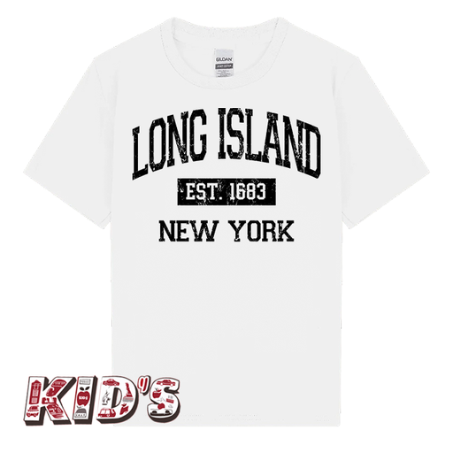 Kid's Vintage EST. 1683 LONG ISLAND T-Shirt (3 Colors) (Ages 3 to 14+)