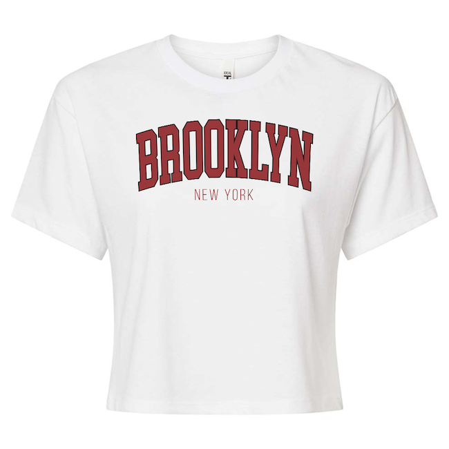 Ladies College Red Brooklyn Crop Top Shirt (2 Colors) | Brooklyn Shirt