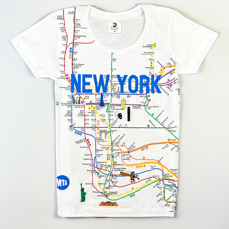 Ladies Licensed MTA T-Shirt | NYC Subway Map Shirt (2 Colors)