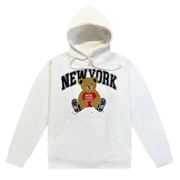 Charm of New York Hoodie - Teddy Bear & Apple Appliqué NYC Hoodie (3 Colors)