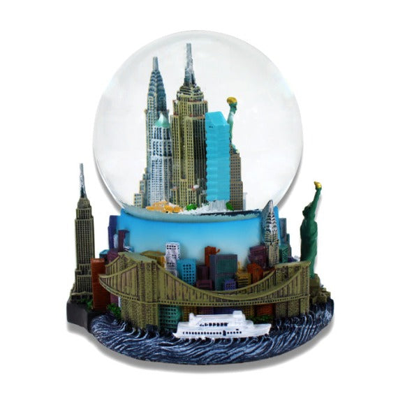 Musical Bridge-scape Manhattan "NEW YORK" Snow Globe | New York City Souvenir (3 Sizes)